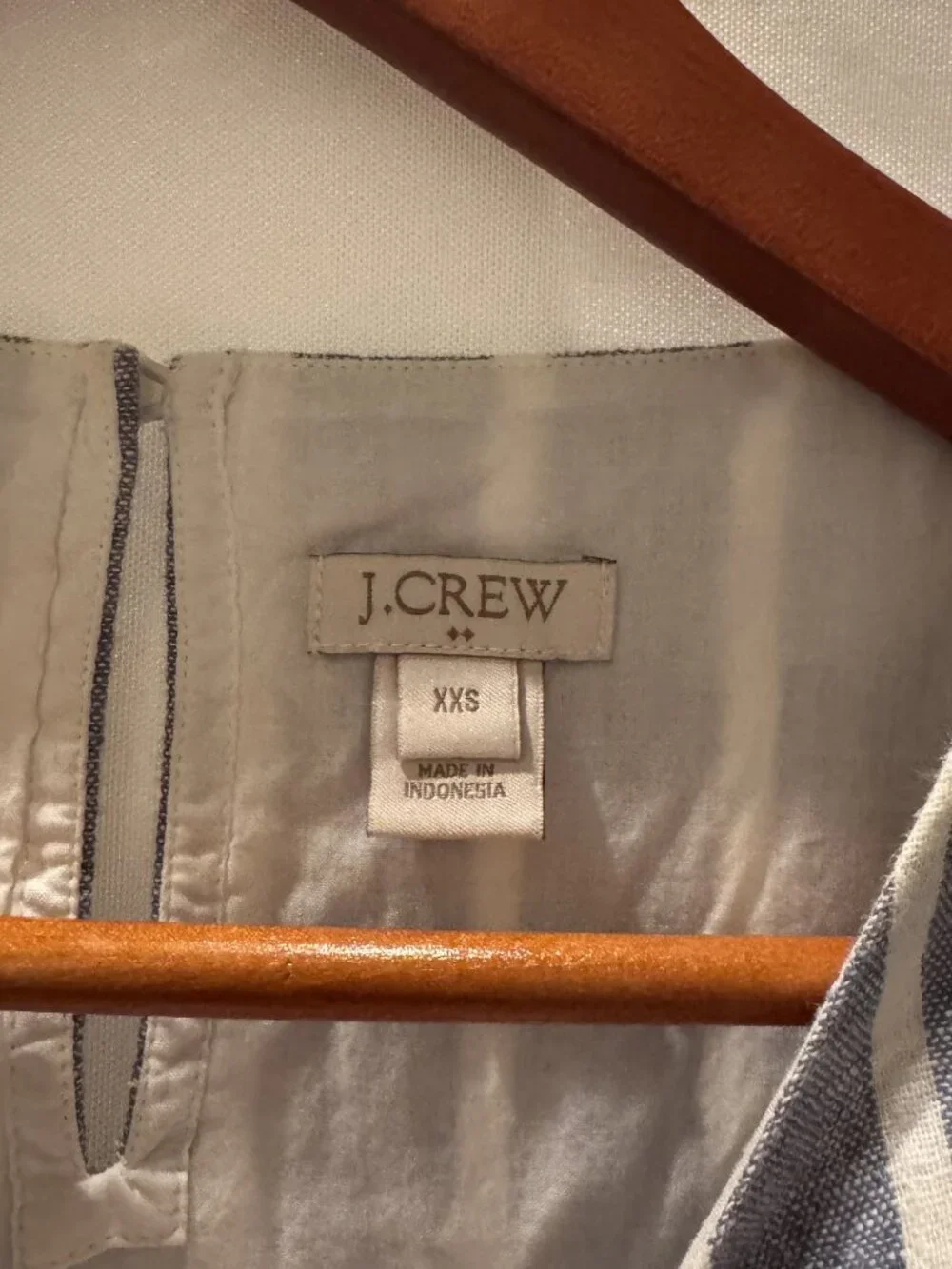 J. Crew Linen Light Blue Striped Dress - Size XXS